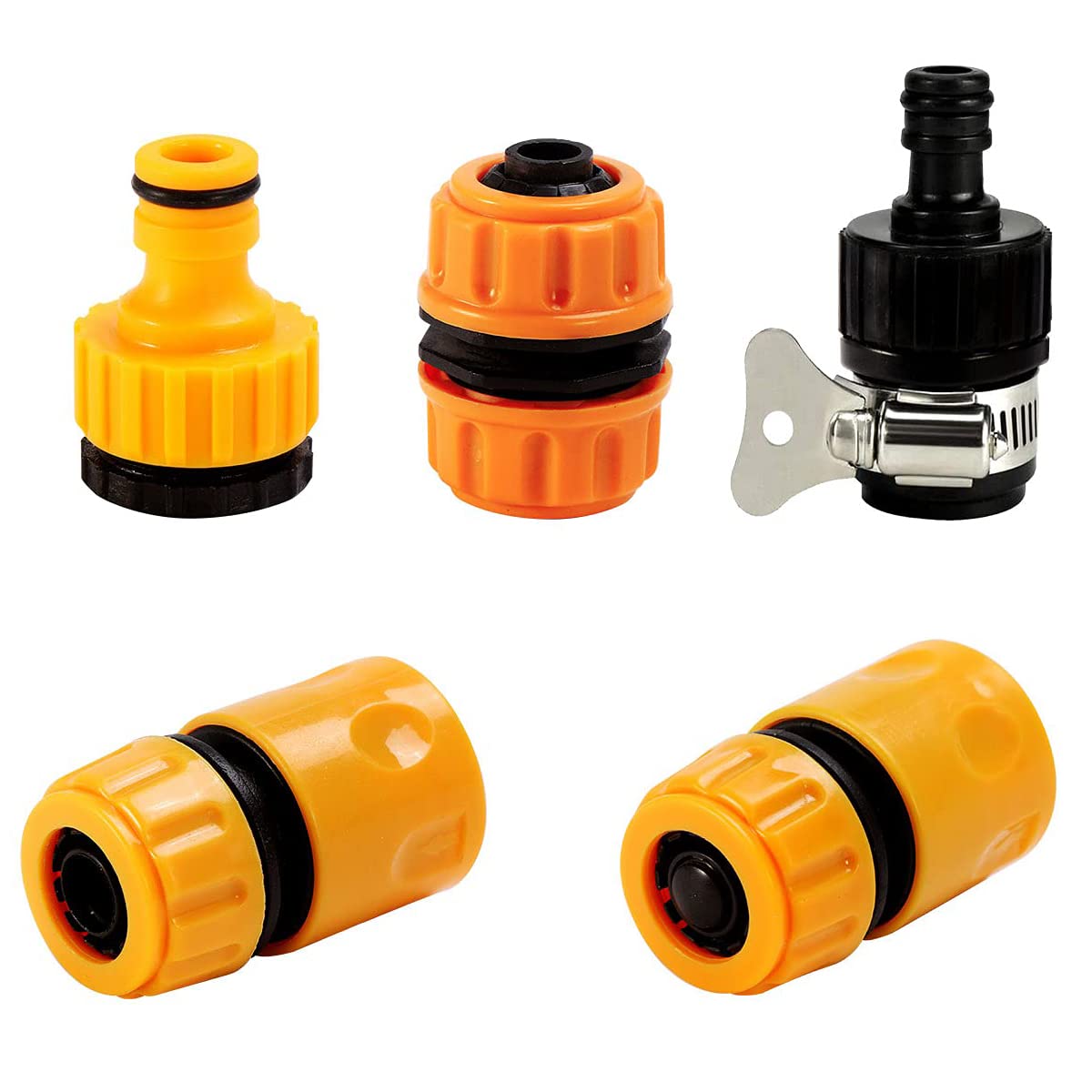 ZIBUYU Hose Quick Connectors Water Pipe Fast Fitting Connector Tap Adapter Set for Garden Wash Car Hose Pipe Female Adapter Water Sprayer and Standard Hose Pipe Fitting Adapter - 5 Pcs ZIBUYU Hose Quick Connectors Water Pipe Fast Fitting Connector Tap Adapter Set for Garden Wash Car Hose Pipe Female Adapter Water Sprayer and Standard Hose Pipe Fitting Adapter - 5 Pcs